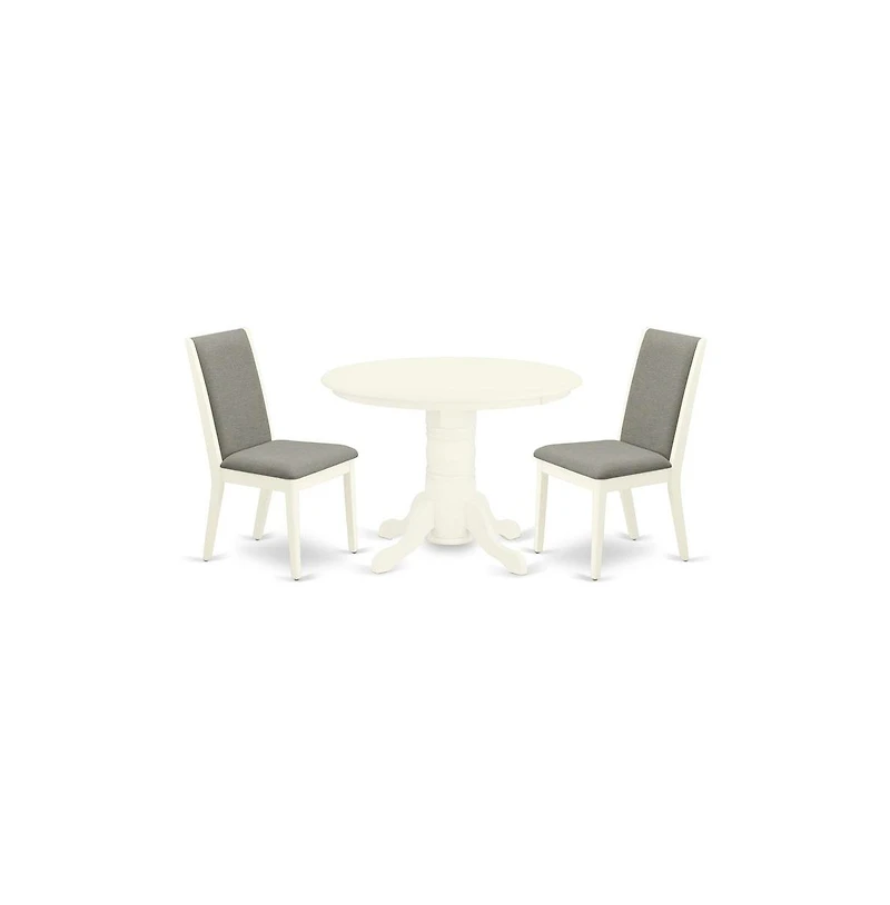 East West Furniture Dining Room Set Linen White
