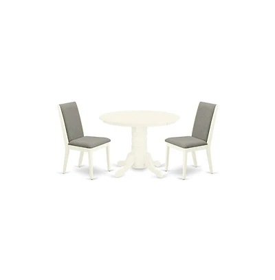 East West Furniture Dining Room Set Linen White