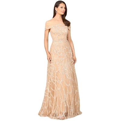 Lara Women's Off Shoulder A-line Gown