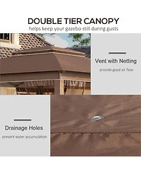 Outsunny 12' x 12' Pop Up Canopy with Mesh Sidewall Netting,