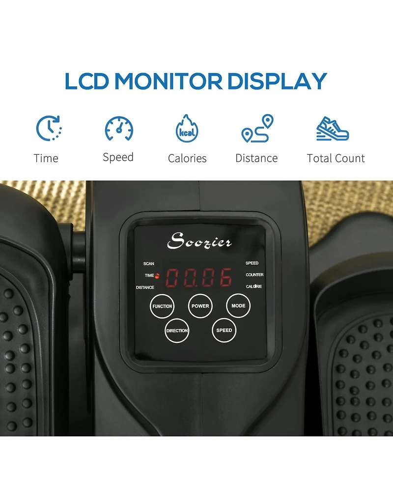 Soozier Foot Pedal Exerciser Mini Rehabilitation Bike w/ Remote and Lcd Display