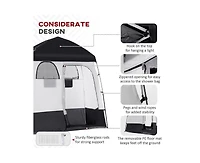 Outsunny Two Room Pop Up Shower Tent w/ Shower Bag, Floor & Carry Bag