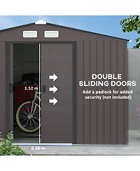 Outsunny 11ft x 9ft Outdoor Metal Storage Shed with 2 Doors