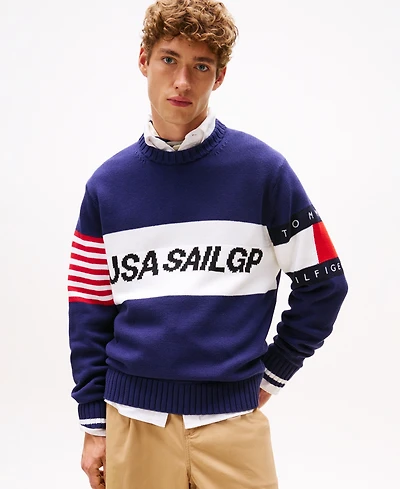 Tommy Hilfiger Men's x U.s. SailGP Team Sail Long Sleeve Sweater