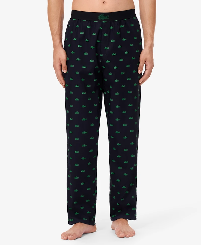Lacoste Men's Woven Logo Pajama Pants