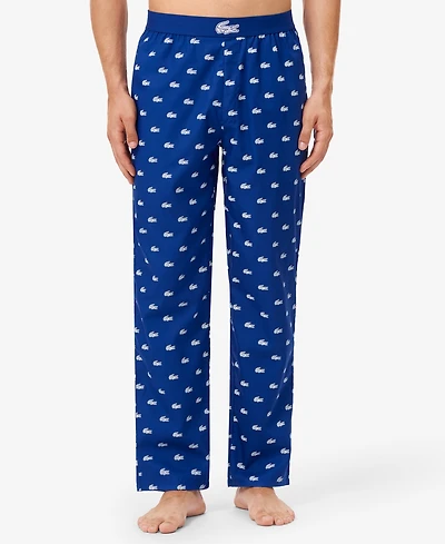 Lacoste Men's Woven Logo Pajama Pants