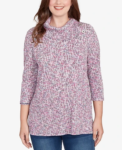 Ruby Rd. Petite Patch Pocket Spacedye Top