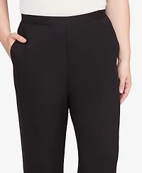 Alfred Dunner Petite Textured Pull On Medium Length Pants