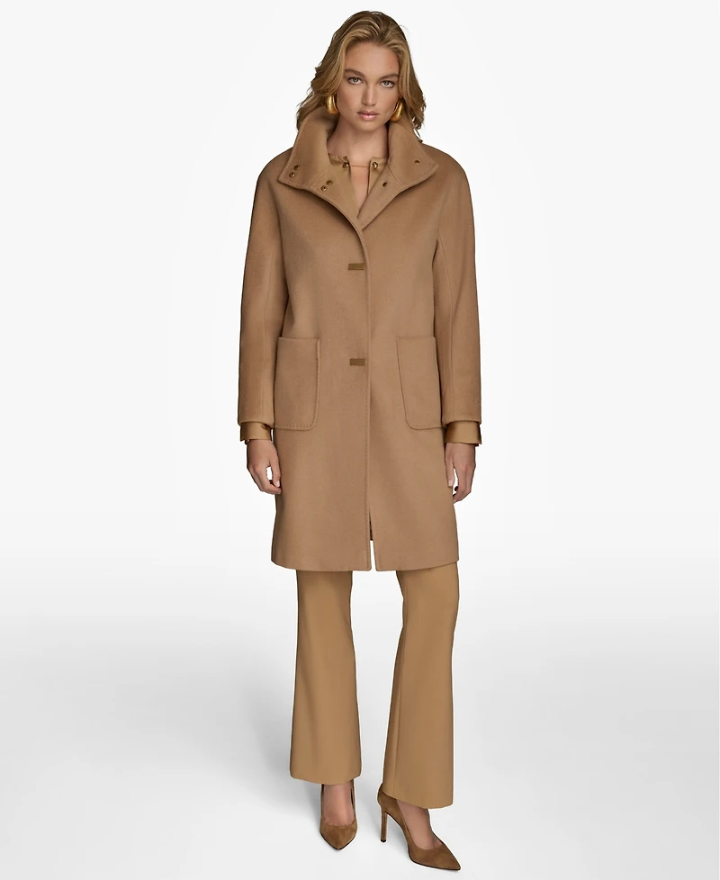Donna Karan New York Women's Stand-Collar Single-Breasted Coat