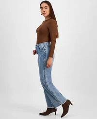 And Now This Petite Side-Braid Straight-Leg Jeans, Macy's Exclusive