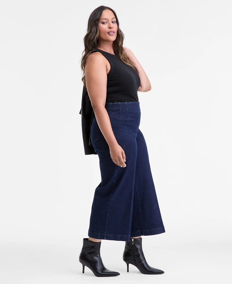I.n.c. International Concepts Plus Cropped Wide-Leg Pants, Macy's Exclusive