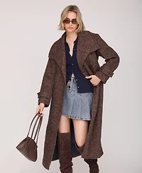 Avec Les Filles Women's Double Breasted Belted Wool Coat