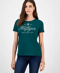 Tommy Hilfiger Women's Cotton-Blend Embroidered Logo T-Shirt
