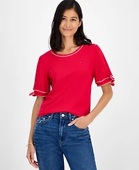 Tommy Hilfiger Women's Tie-Sleeve T-Shirt