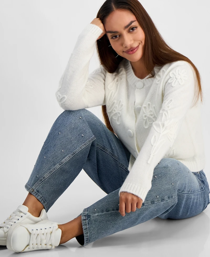 And Now This Petite 3D-Floral Cardigan, Macy's Exclusive
