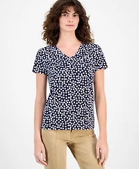 Nautica Jeans Women's Snow Dot V-Neck T-Shirt