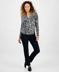 Jm Collection Petite Soft Spots Zip-Pocket Top, Macy's Exclusive