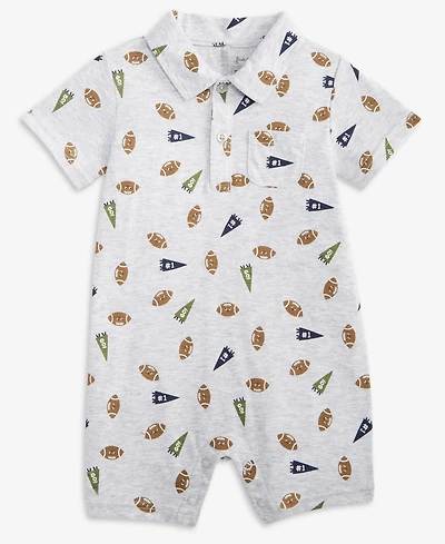 First Impressions Baby Boys Football-Print Collared Sunsuit, Macy's Exclusive