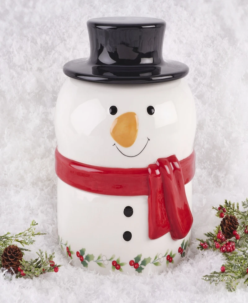 Winterberry Snowman Lidded Canister