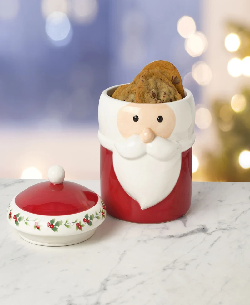 Winterberry Santa Lidded Canister