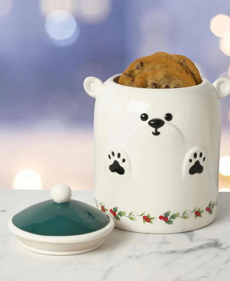 Winterberry Polar Bear Lidded Canister