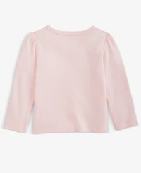 First Impressions Baby Girls Long-Sleeve Velour-Bows T-Shirt, Macy's Exclusive