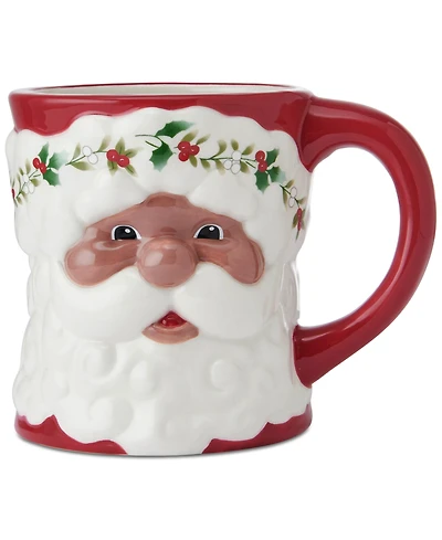 Winterberry African-American Santa Figural Mug