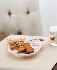 Winterberry Santa & Reindeer Cookie Plate