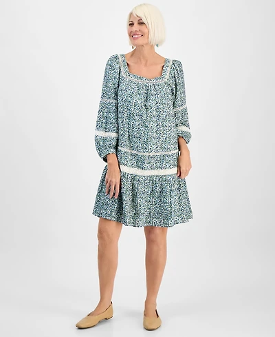 Style & Co Petite Floral Vines Romantic Lace Dress, Macy's Exclusive