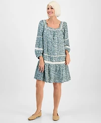 Style & Co Petite Floral Vines Romantic Lace Dress, Macy's Exclusive