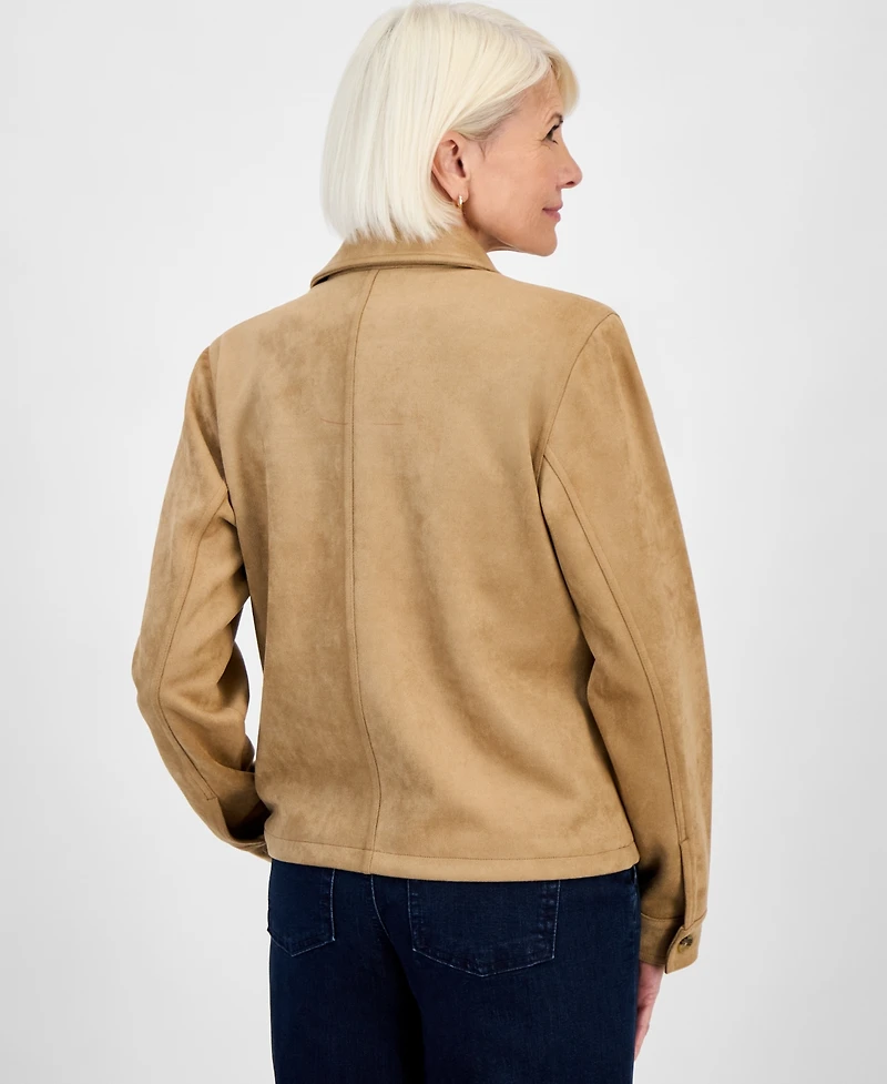 Style & Co Petite Faux-Suede Jacket, Macy's Exclusive