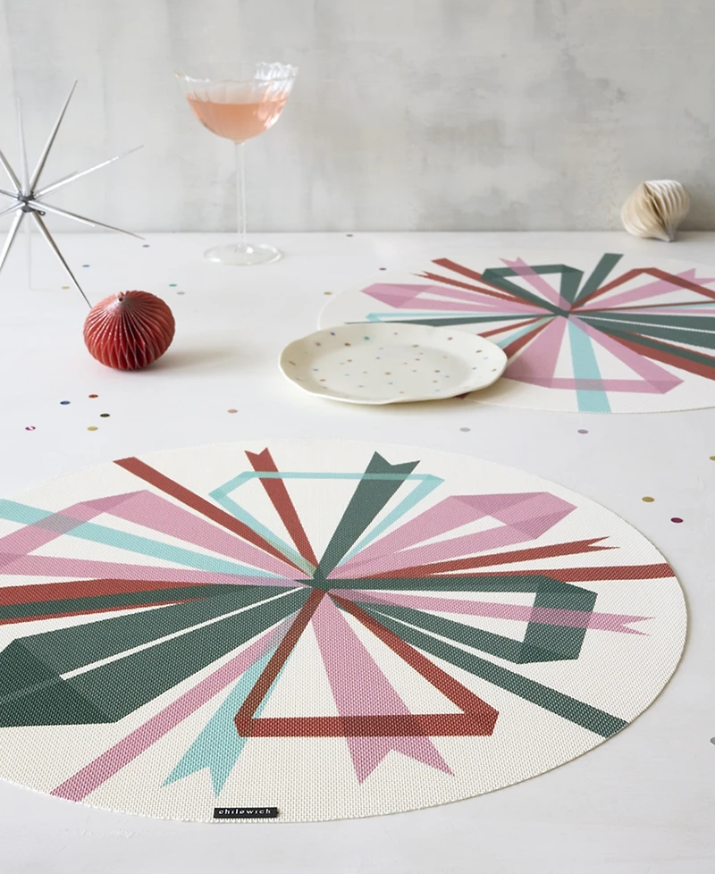 Chilewich Bow-Print 15" Round Placemat