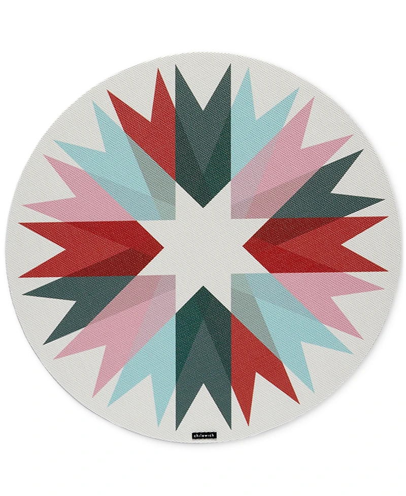 Chilewich Ribbon-Print Round 15" Placemat