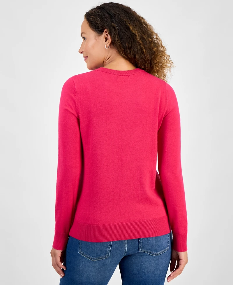 Style & Co Petite Crew-Neck Sweater, Created for Macy's