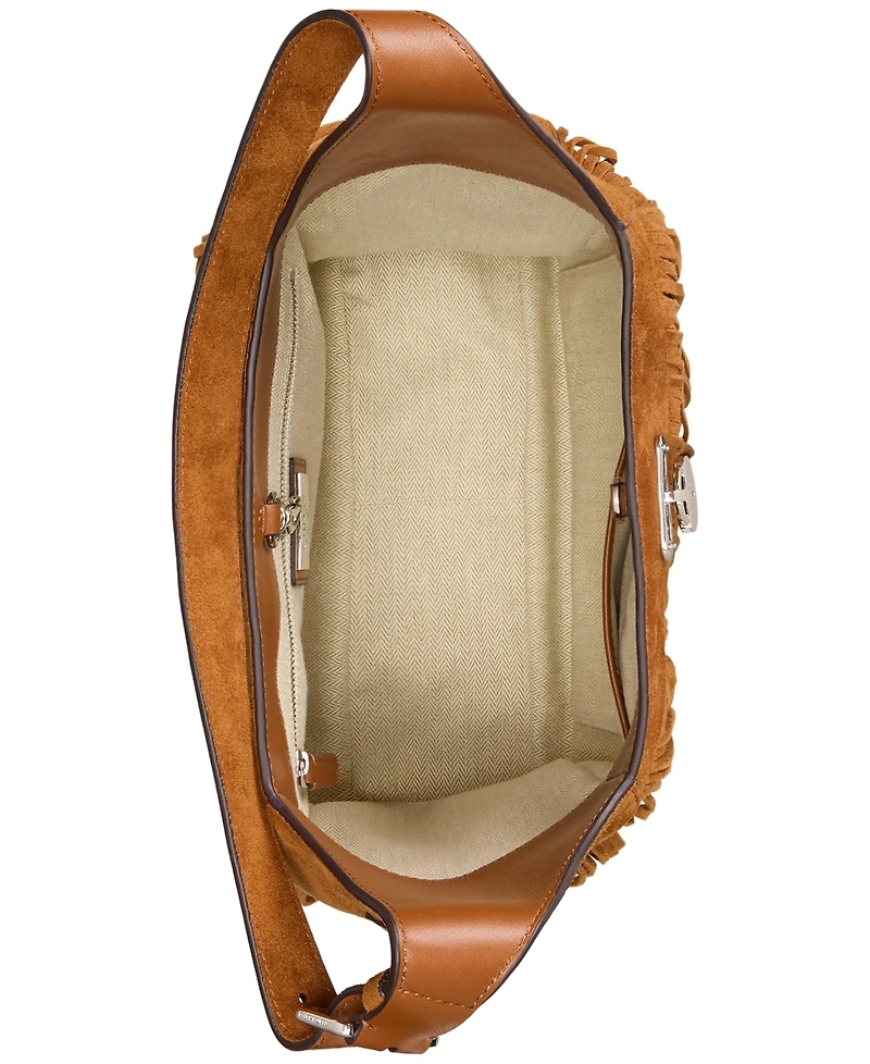 Lauren Ralph Lauren Tanner Medium Suede Fringe Shoulder Bag