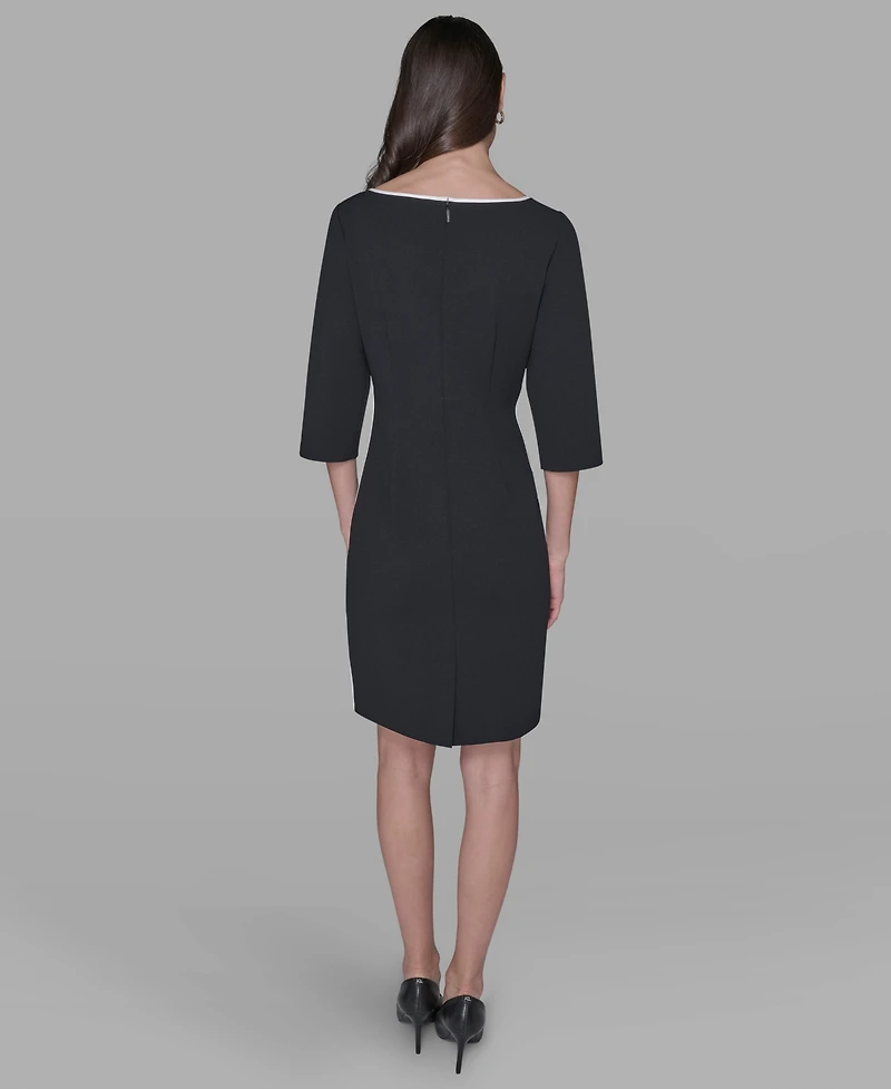 Karl Lagerfeld Paris Women's Boat Neck Sheath Dress
