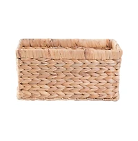 Wickerwise Natural Woven Water Hyacinth Wicker Rectangular Storage Bin Basket with Handles