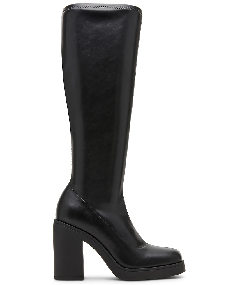 Madden Girl Women's Dreammerr Stretch Knee-High Block-Heel Boots