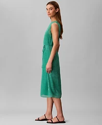 Calvin Klein Women's Sleeveless Printed Chiffon Midi Dress
