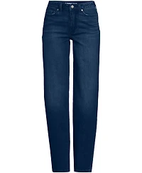 Lands' End Women's Tall Soft Denim Mid Rise Relaxed Straight Leg Jeans