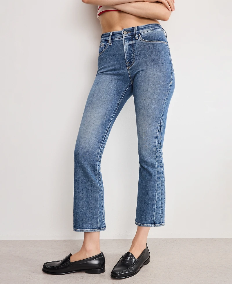 Good American Women's Crop Mini Boot Cut Jeans