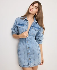 Good American Women's Barrel Long Sleeve Mini Dress