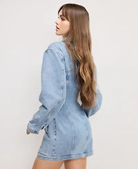 Good American Women's Barrel Long Sleeve Mini Dress