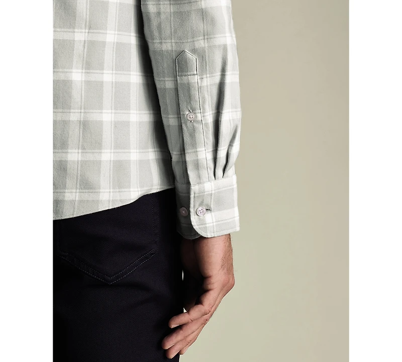 Charles Tyrwhitt Men's Plaid Long-Sleeve Shirt