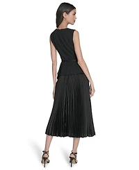 Eliza J Women's Sleeveless Crewneck Peplum Midi Dress