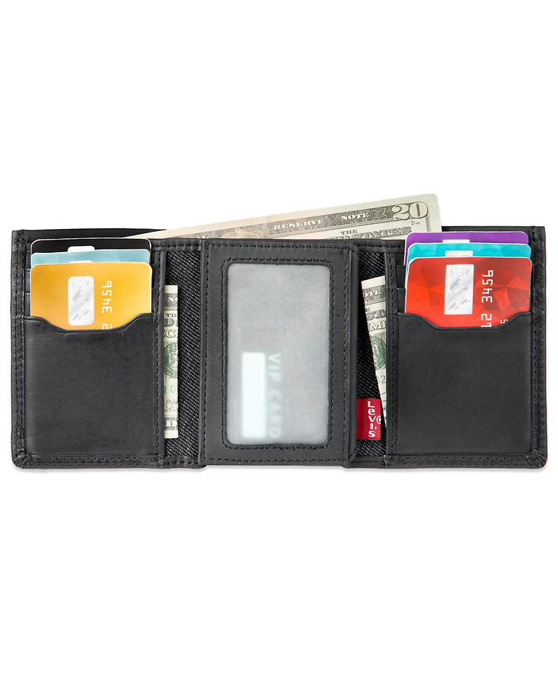 Levi's Men's Rfid Genuine Leather Extra-Capacity Conrad Trifold Wallet