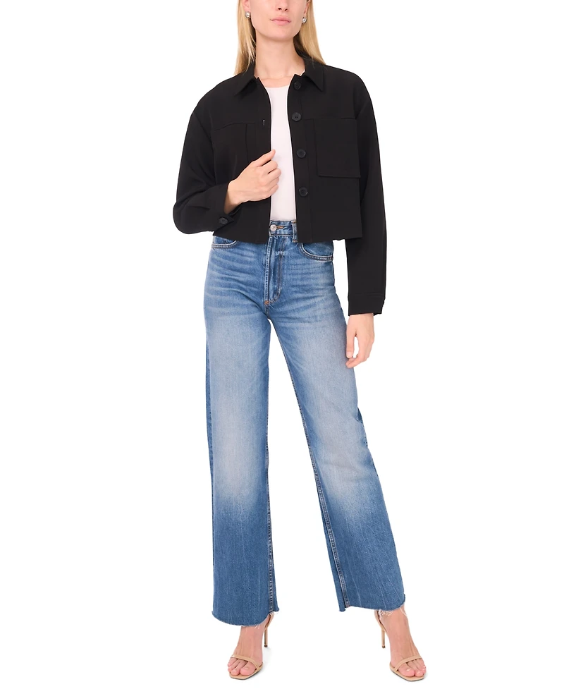 Sam & Jess Women's V-Neck Cropped Jacket