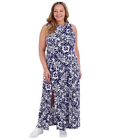 London Times Plus Carwash Sleeveless Maxi Dress