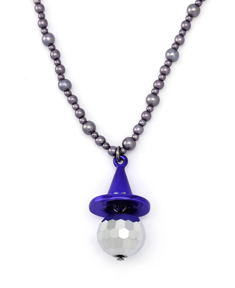 Betsey Johnson Faux Stone Witch Hat Disco Ball Pendant Layered Necklace