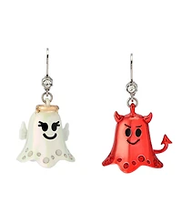 Betsey Johnson Faux Stone Halloween Angel Devil Mismatch Drop Earrings